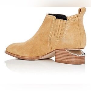 Alexander Wang Kori Ankle Boots Cut out Heel Tan Suede 39